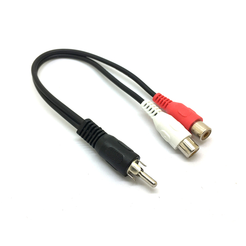 1 RCA Male Mono to 2 RCA Female Stereo Audio Splitter A/V Y Cable Lead cord NEW ► Photo 1/1