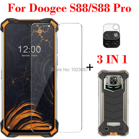 3-in-1 Case + Camera Tempered Glass On For Doogee S88  ScreenProtector Glass For Doogee S88 Pro 3D Glass ► Photo 1/6