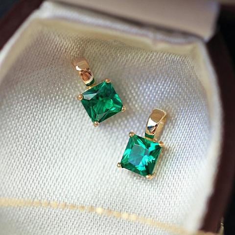 Grilgold 9k Gold French Retro Fine Emerald Zircon Small Box Charm ► Photo 1/6