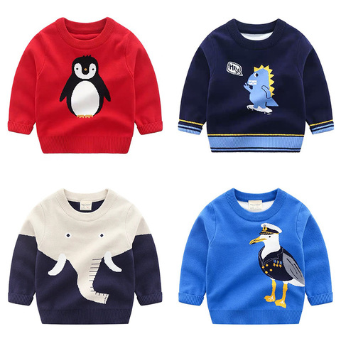 New 2022 Kids Children Pullover Sweater Autumn Winter Boys Cute Cartoon O-neck Knitted Jumper Sweaters Tops Clothing ► Photo 1/6