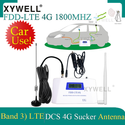 Car Use FDD LTE 1800 4G Mobile Signal Booster Repeater DCS1800Mhz Cellphone Cellular GSM 1800 Cellular Amplifier+ Sucker Antenna ► Photo 1/6