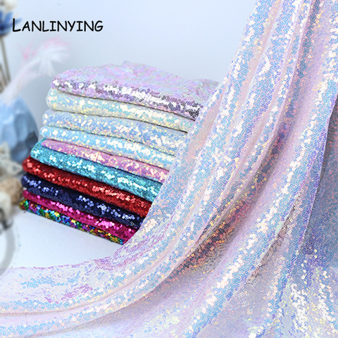 3MM Encryption Laser Sequined Fabric Wedding Party Decoration Shooting Background Evening Dress Stage Clothing Fabrics D709 ► Photo 1/3