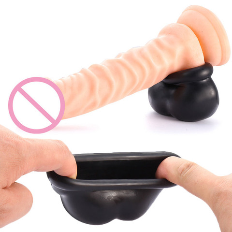 Soft Stretchable Scrotum Restraint Bag Ball Stretcher Testicle Snap Ring Delayed Ejaculation SM Passion Adult Sex Toys for Man ► Photo 1/6