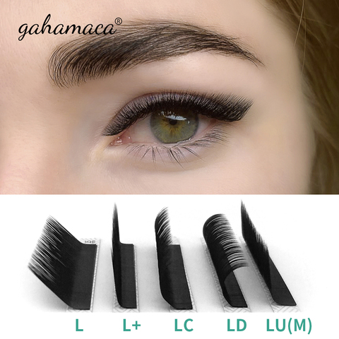 GAHAMACA Eyelash Extension 16rows/case 7~15mm L/L+/LC/LD/LU(M) Mix Premium Natural Individual Makeup Maquiagem Cilios ► Photo 1/6