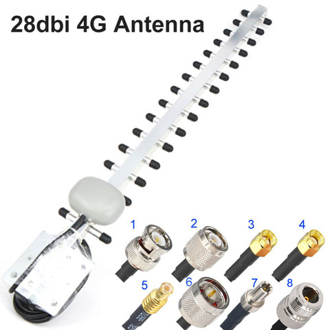 4G Antenna Yagi Antenna 28dbi 4G LTE SMA Male BNC TNC RP SMA Male Outdoor Directional Booster Amplifier Modem RG58 1.5m ► Photo 1/6