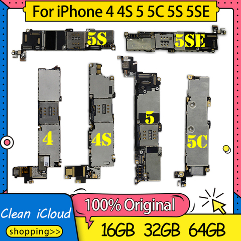 Original Unlocked for iphone 4 4S 5 5C 5S 5SE SE Motherboard,Disassemble for iphone 5 5g Logic board with IOS System ► Photo 1/3