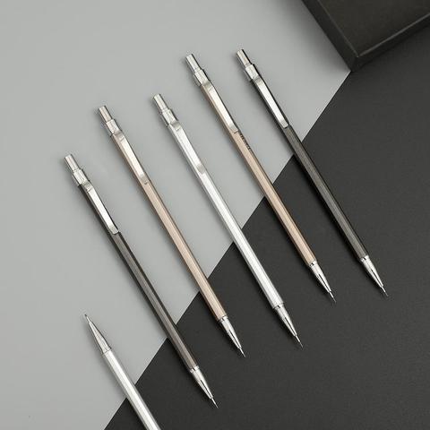 JIANWU 3pcs/set Simple metal texture Mechanical pencil 0.5mm 0.7mm Drawing Propelling pencil Plastic material Office supplies ► Photo 1/6