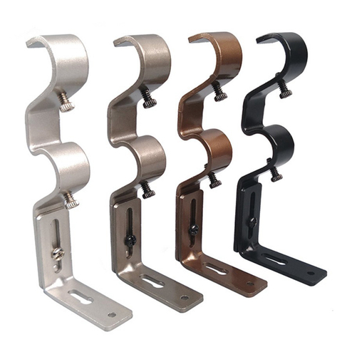3x Double Curtain Rod Wall Bracket Support Living Bedroom Drapery Pole Holders ► Photo 1/6