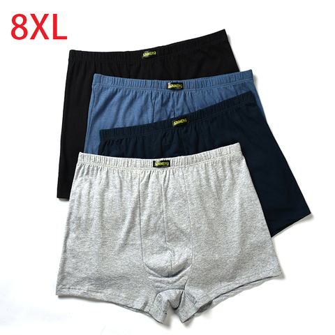 Plus  Men Underwear Male boxer  Solid Panties Shorts Men's Cotton Underpants  Man boxers Large Size 8XL 7XL 6XL 5XL 4XL XXXXL ► Photo 1/6