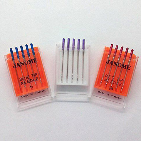 Janome Sewing Machine Blue Tip Needle Size 11 Purple Tip Needles 14 Red Tip 14 ► Photo 1/5