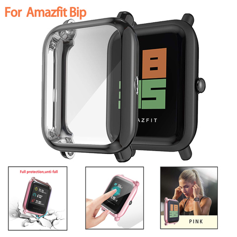 Screen Protector Slim Colorful Frame TPU Case Cover Protect Shell For Huami Amazfit Bip Younth Watch with Screen Protector ► Photo 1/6