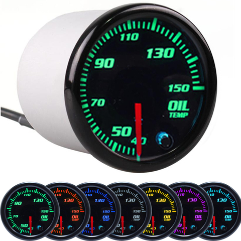 Oil temperature Gauge Car Auto 12V 52mm 7 Color Universal Boost Water temp Oil pressure Voltmeter Air fuel ratio Tachometer RPM ► Photo 1/6