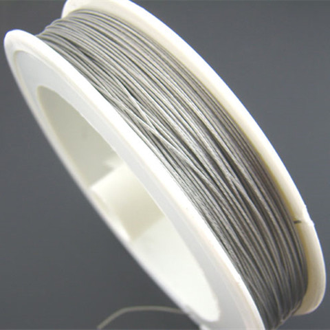 DoreenBeads 0.38mm Steel Wire Thread Cord Beading Wire Antique Silver Color DIY Making Necklace Jewelry, 1 Roll(Approx 50M) ► Photo 1/3