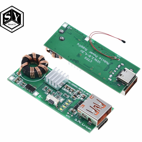 QC4.0 QC3.0 Double Way PD Mobile Phone Power Bank  Quick Charge 3.7V to 5V 9V 4.5A 18W  Type-C USB Boost Charger Circuit Board ► Photo 1/6