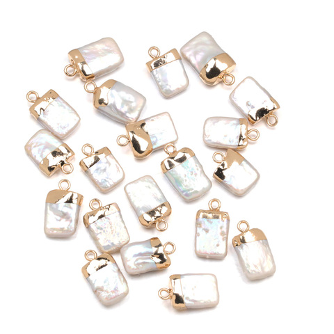 Natural Freshwater Pearl Pendants Square shape Charms Pendants For jewelry making DIY Accessories Fit Necklaces Size 10x18mm ► Photo 1/3
