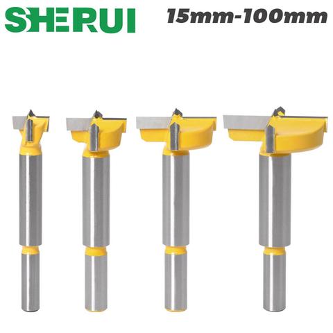 1pcs15mm-100mm Forstner tips Woodworking tools Hole Saw Cutter Hinge Boring drill bits Round Shank Tungsten Carbide Cutte ► Photo 1/6