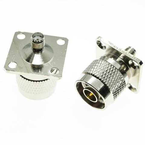 1X Pcs N Male To SMA Female Plug 4 hole Flange Panel Mount Nickel Plated RF Connector Coaxial Adapters ► Photo 1/1