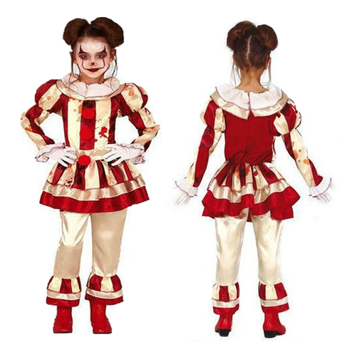 Circus Clown Pennywise Costume Cosplay Girls droll Joker Carnival Halloween Carnival Kids Carnival play Party Dress Female ► Photo 1/6