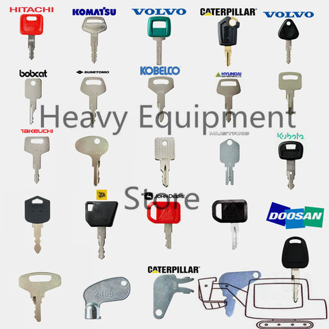 24 Key  For Caterpillar Hitachi Kubota  Volvo JLG Deawoo Doosan Komatsu John Deere IHI  Hyundai Yanmar JCB Bobcat Excavator 787 ► Photo 1/1