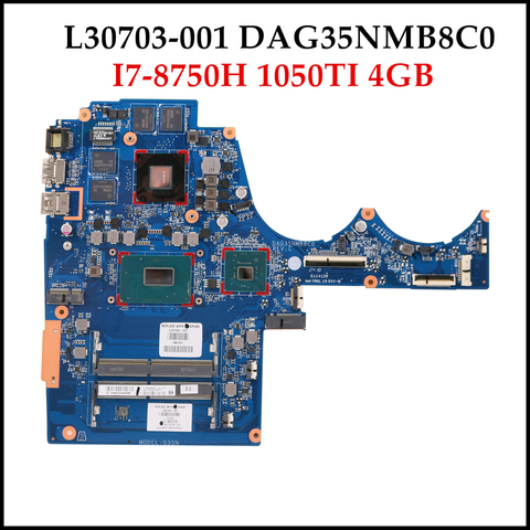 Quality L30703-001 For HP 15-AX Series Laptop Motherboard DAG35NMB8C0 TPN-Q173 board I7-8750H DDR4 GTX1050TI 4GB ► Photo 1/1