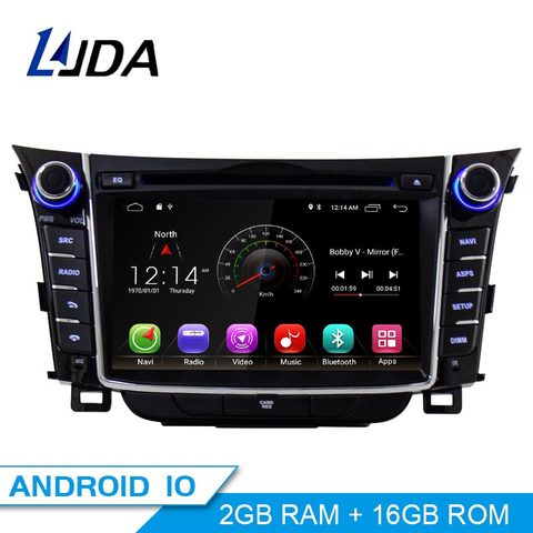 LJDA Android 10.0 Car dvd player for Hyundai I30 Elantra GT 2012 2013 2014 2015 2016 Car Radio gps navigation stereo multimedia ► Photo 1/6