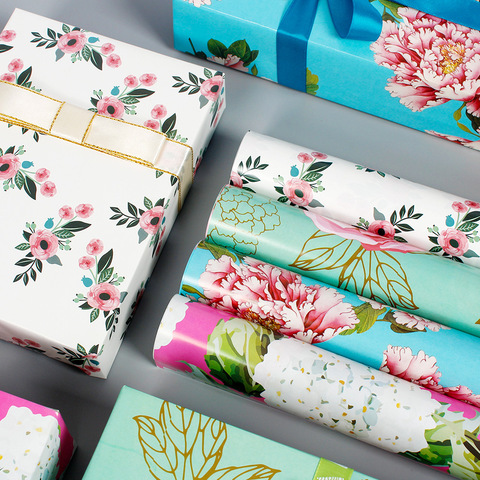 50x70cm Gift Floral Style Wrapping Paper Roll for Wedding Kids Birthday Holiday Baby Shower Gift Wrap Craft Paper Decor Gifts ► Photo 1/6