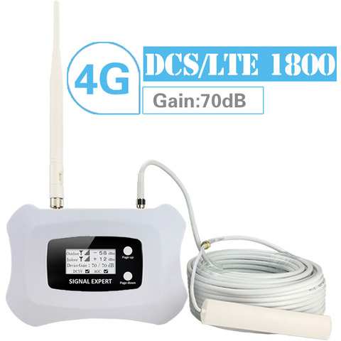 4G Cellular Signal Repeater GSM 1800 MHz Band 3 LCD Display 70dB Gain 4G DCS LTE 1800 Mobile Phone Booster 4G Amplifier @AS-D1 ► Photo 1/6