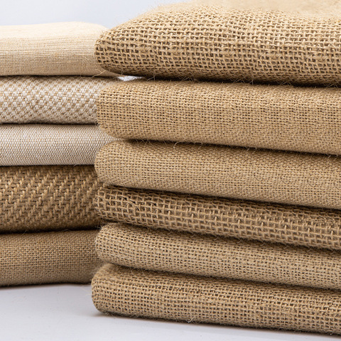 Meetee 50X150cm Natural Burlap Cloth Mesh Linen Textile Fabric for Bags Placemats Tablecloth Background Decor DIY Accessories ► Photo 1/6