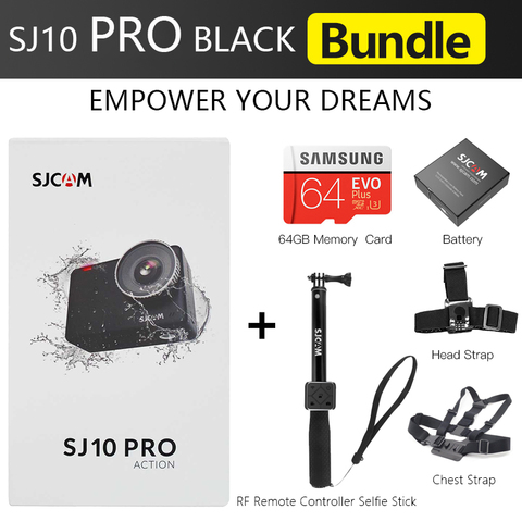 Original SJCAM SJ10 PRO Black Waterproof Action Camera 4K Ultra HD Video 12MP Photos 1080p Live Streaming SJ10PRO  Sports Camera ► Photo 1/6