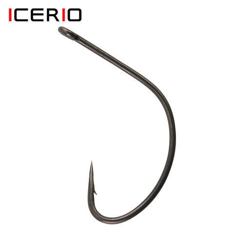 ICERIO 25PCS High Carbon Steel Saltwater Anti Corrosion Kahle Hook Wide Gap Sharp Point Black Nickle Circle Hooks ► Photo 1/4