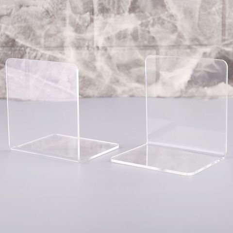 2Pcs L-Shaped Clear Acrylic Bookends Desk Organizer Desktop Shelf Book Holder School Stationery Office Accessories Decoration ► Photo 1/6