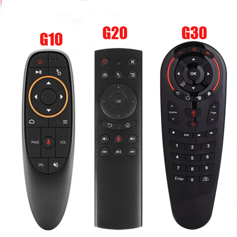 G10/G20/G30 Remote control 2.4G Wireless Voice Air Mouse Gyro 33 keys IR learning Sensing Smart remote for Game android tv box ► Photo 1/1