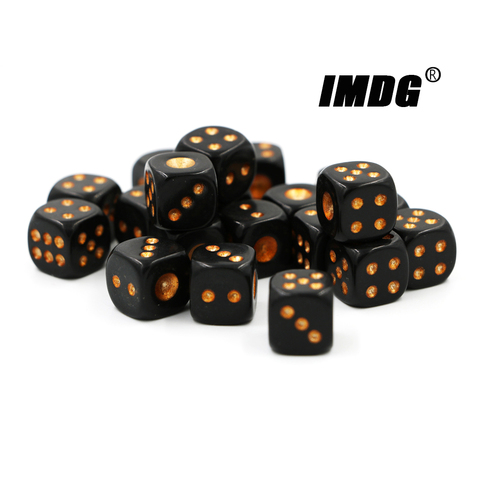 20pcs/Pack Acrylic Black Gold Dots Dice 13mm Blue #13 Round Corner High Quality Boutique Bar Dice ► Photo 1/4