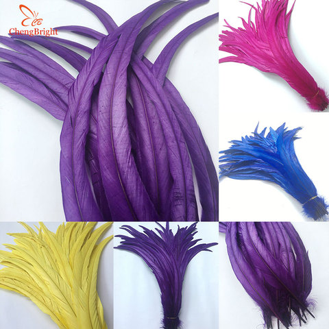 Wholesale 100pcs Natural Cock Tail Feathers 25-40cm / 10-16inch Clothing Decoration Stage Performance Rooster Feathers Plume ► Photo 1/6