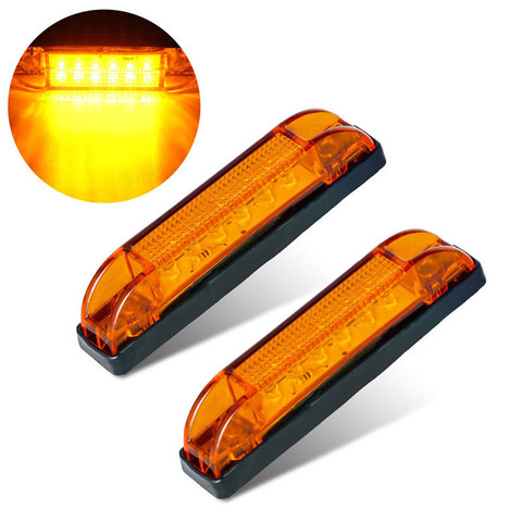 2PCS 12V Side Marker Light Amber 6 LED Marker Light Truck Boat Trailer Indicators Light Lamp LED Side Marker Light Trailer ► Photo 1/6