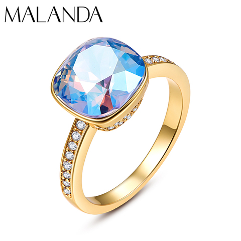 Malanda Crystals From SWAROVSKI Luxury Rings For Women New Fashion Elegant Wedding Party Rings Jewelry Accessories Girl Mom Gift ► Photo 1/6