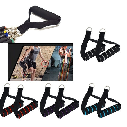 Premium Heavy Duty Exercise Resistance Band Handles Cable Machine Attachments Resistance Band Handle Grips Strap Stirrup Handle ► Photo 1/6