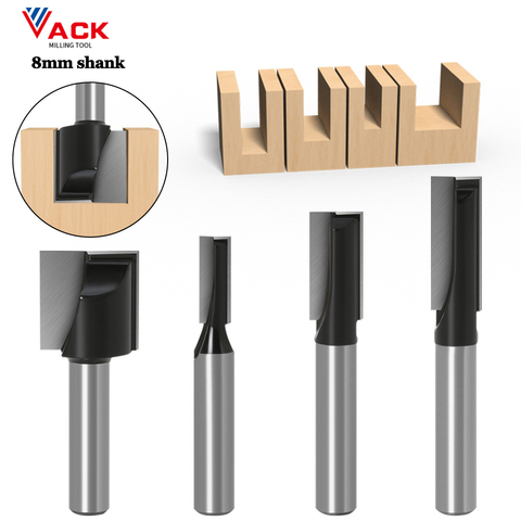 8mm Shank Wood Engraving Bit Cleaning Bottom Router Bits Solid Carbide CNC Milling Cutter End Mill For Woodworking Tools 32mm ► Photo 1/6