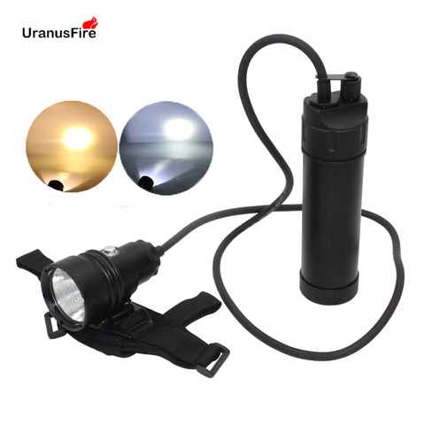 Scuba Glare Diving Flashlight Waterproof Underwater Video 100M Powerful Canister Split Type XHP70.2 Scuba Dive Torch Lamp Light ► Photo 1/6