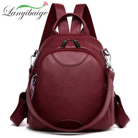 High Quality Ladies Travel Bagpack Sac a Dos Women Leather Backpacks School Bags For Girls Preppy mochila feminina Shoulder Bags ► Photo 1/6