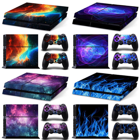 for ps4 Galaxy Blue Galactic Game Vinyl Decal Protective Cover Sticker for Sony Playstation 4 PS4 Console and 2 Controllers Skin ► Photo 1/6