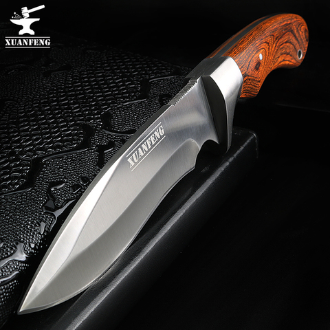XUAN FENG High Hardness Outdoor Multifunction Straight Knife Camping Hunting Knife Thickened Military Short Knife ► Photo 1/6