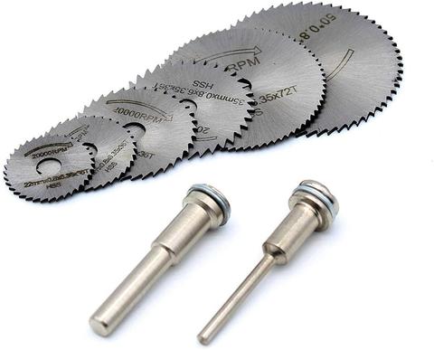 6Pcs HSS Saw Blades Rotary Tool Circular Saw Blade Set Mandrel  Shank For  Drill Rotary Tools ► Photo 1/6