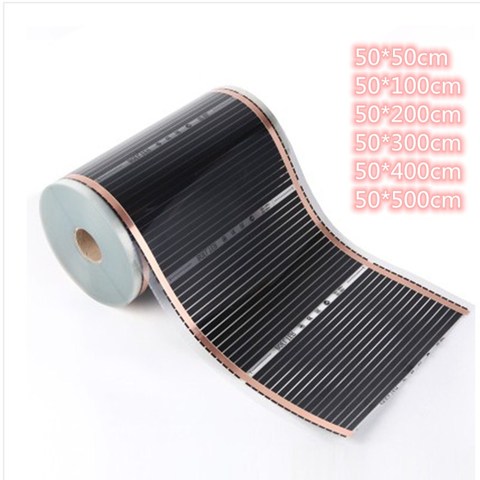 All Sizes 220V 50cm Width Healthy Floor Heating Infrared Underfloor Heating Carbon Film Heater Electric Floor Warming Mat 220W ► Photo 1/6