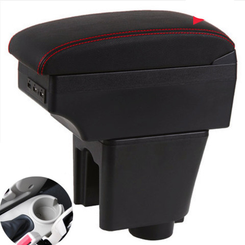 For Aveo T200 T250 T255 2002-2011Leather Center Console Storage Box Armrest Cup Arm Rest 2008 2009 2010 ► Photo 1/6