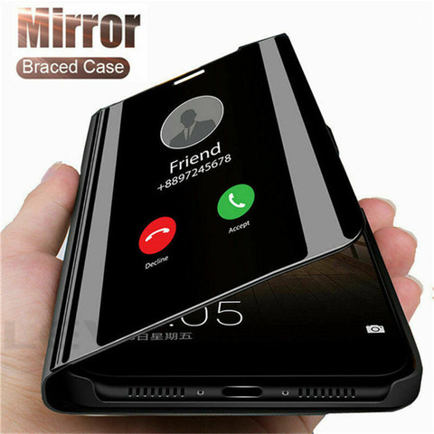 For iphone 11 12 Pro Max 12 Mini Case Mirror Leather Smart Flip Phone Case for iphone 8 7 6 6S Plus 5 5S SE 2022 X XS Max XR ► Photo 1/6