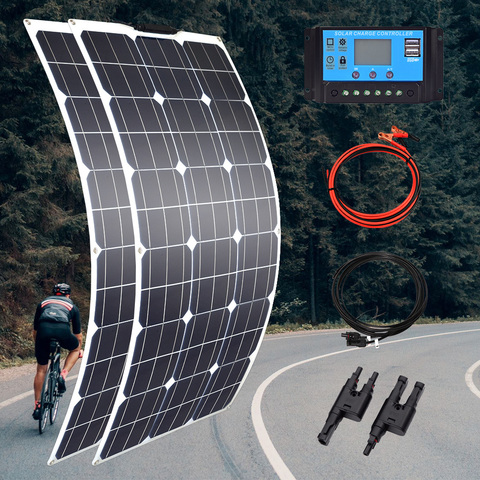 100w 200w 300w 400w Flexible Solar Panel High Efficiency 23% PWM Controller for RV/Boat/Car/Home 12V/24V Battery Charger ► Photo 1/6