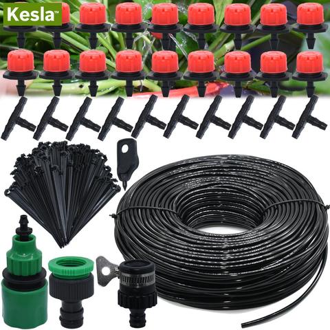 KESLA 5M-25M Automatic Micro Drip Irrigation Watering System Kit Hose Home Garden & Adjustable Drippers Greenhouses Potted grows ► Photo 1/6