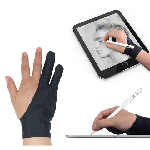 Two-fingers Artist Anti-touch Glove for Drawing Tablet Right Left Hand Glove Anti-Fouling for IPad Screen Board Finger Sleeve ► Photo 1/6