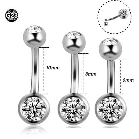 1Pc G23 Titanium  Navel Bars Piercing Belly Rings Ombligo Nombril Body Jewelry Navel Piercing Sexy Belly Button Rings Gem ► Photo 1/5